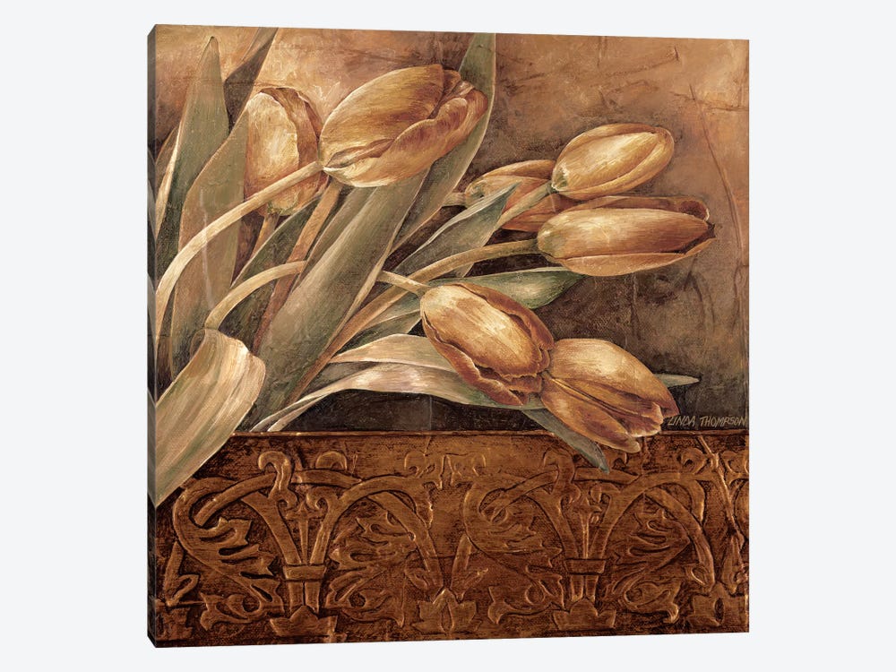 Copper Tulips II by Linda Thompson 1-piece Canvas Print