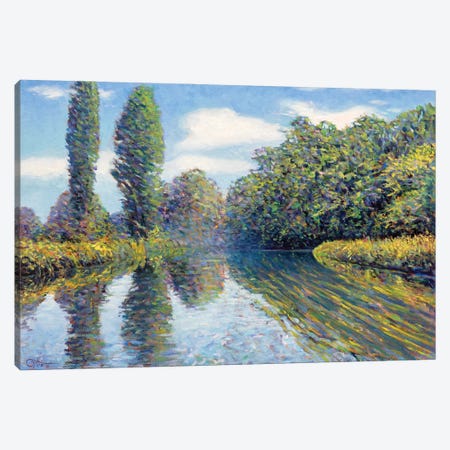 Summer On The Thames Canvas Print #LTI14} by Lee Tiller Canvas Print