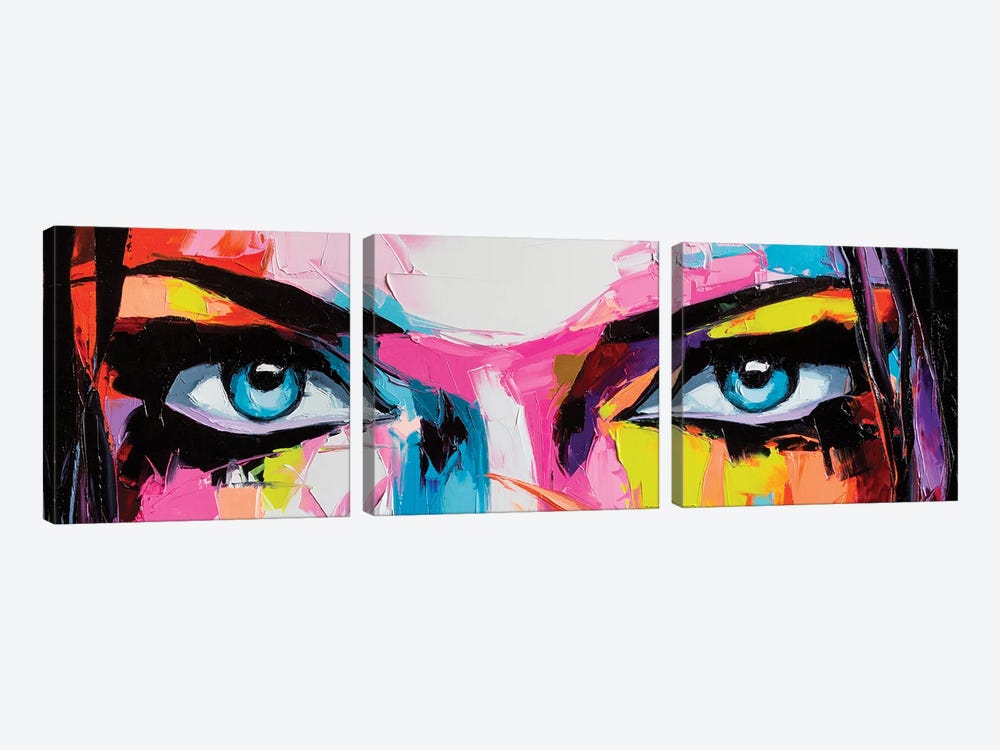 Pop Color Eyes II by Lana Tikhonova 3-piece Canvas Print