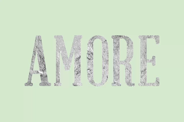 "Amore" Gray on Green