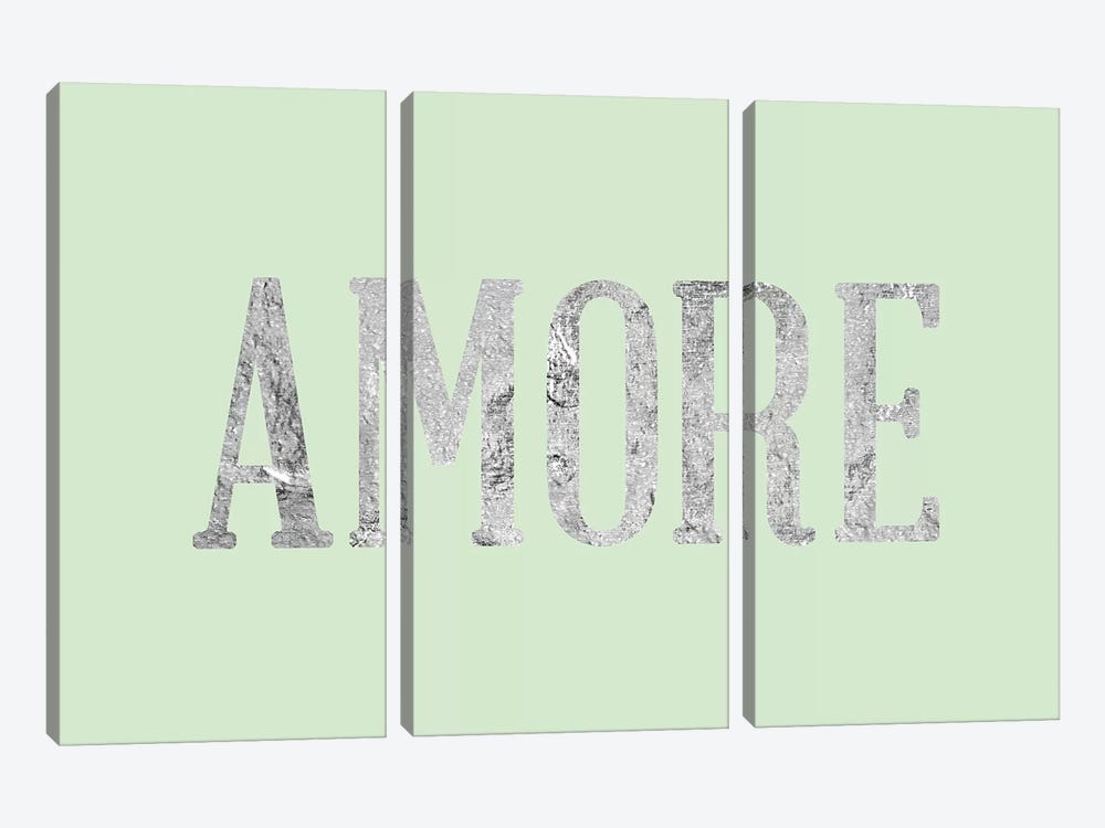 "Amore" Gray on Green by 5by5collective 3-piece Art Print