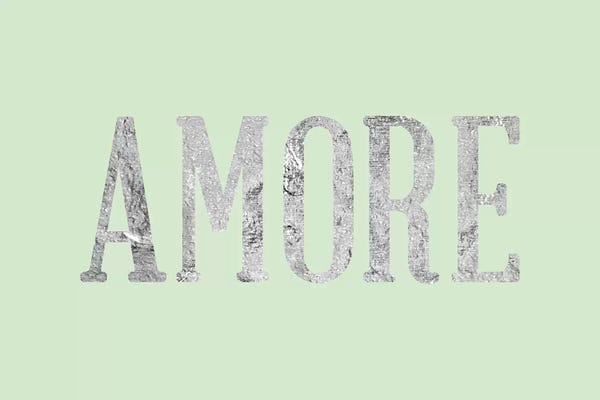 Silver: "Amore" Gray on Green by 5by5collective