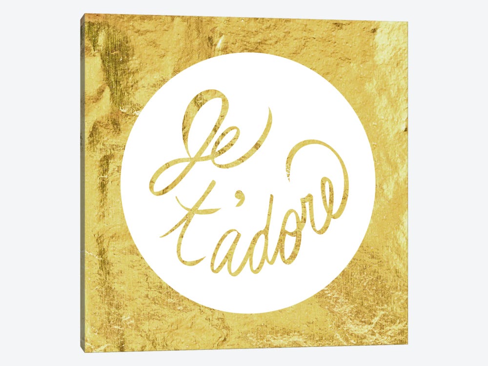 "Je t'adore" Yellow by 5by5collective 1-piece Canvas Artwork