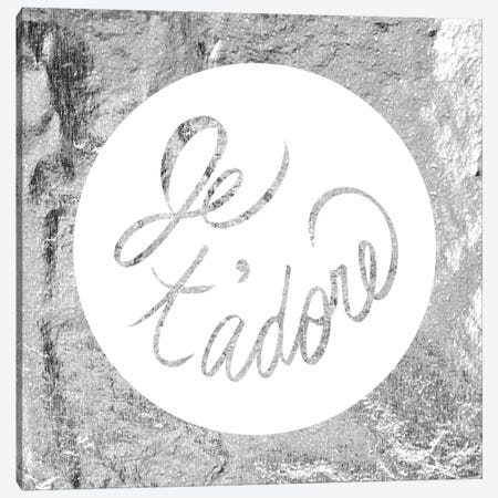 "Je t'adore" Gray Canvas Print #LTL12} by 5by5collective Canvas Print