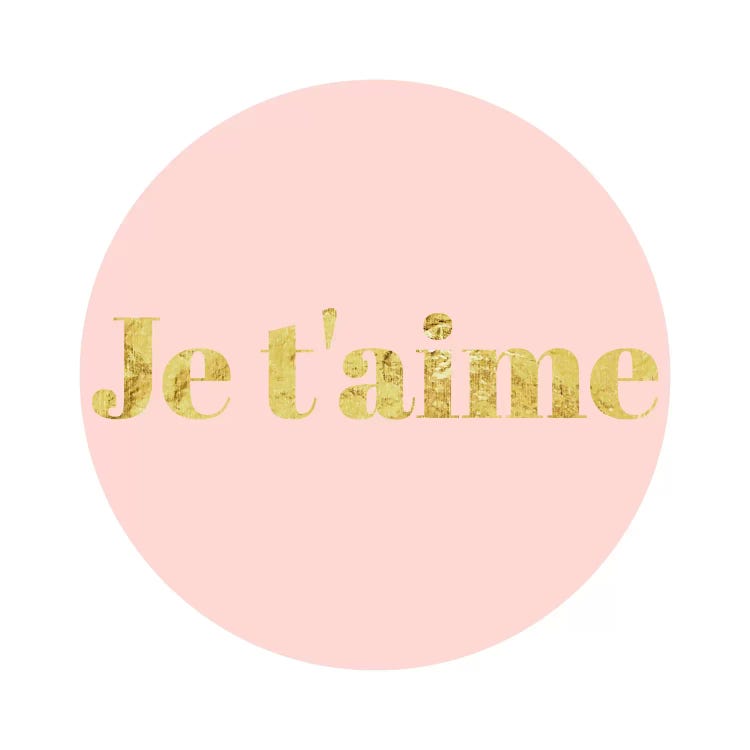 "Je t'aime" Yellow on Pink