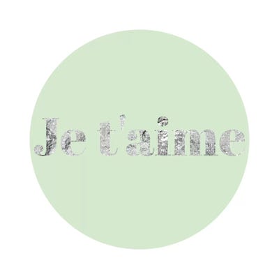 "Je t'aime" Gray on Green by 5by5collective canvas print