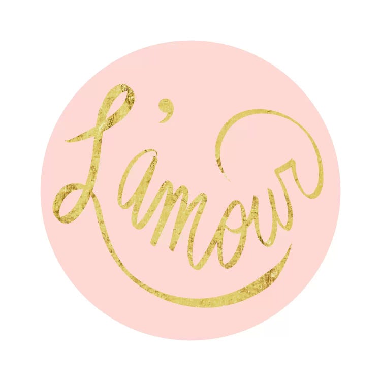 "L'amour" Yellow on Pink