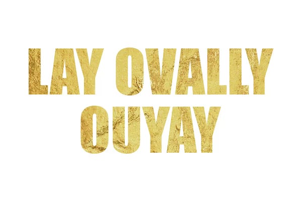 Gold & White: "Lay Ovally Ouvay" Gold by 5by5collective