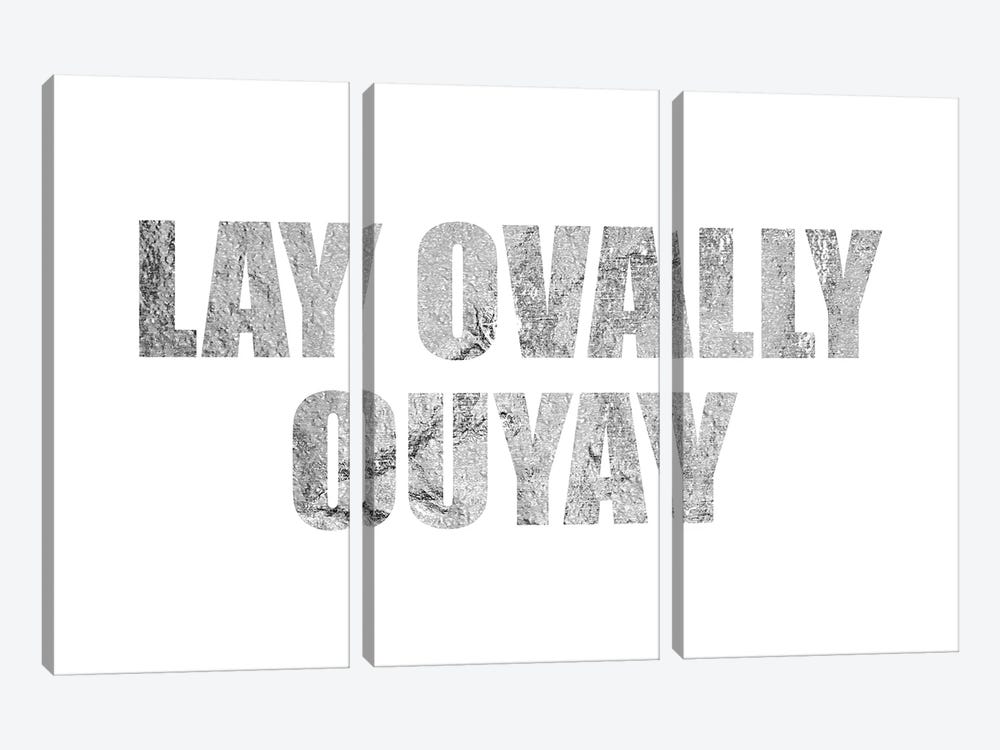 "Lay Ovally Ouvay" Silver by 5by5collective 3-piece Canvas Art Print