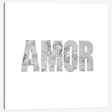 "Amor" Gray on White Canvas Print #LTL2} by 5by5collective Art Print