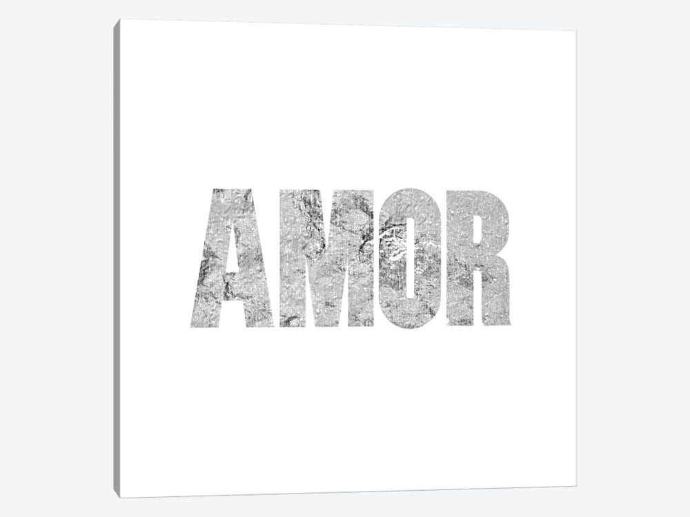 "Amor" Gray on White by 5by5collective 1-piece Canvas Artwork