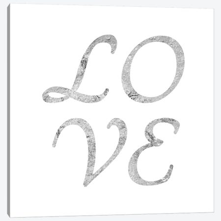 "Love" Gray on White Canvas Print #LTL32} by 5by5collective Art Print