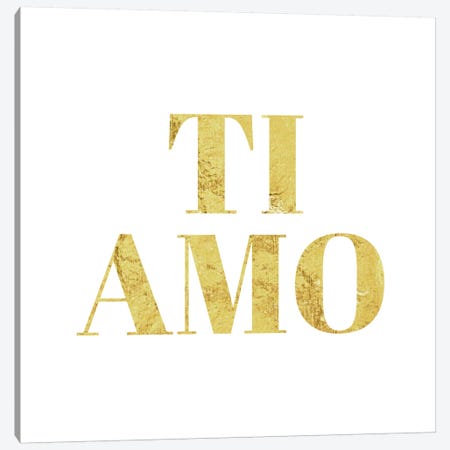 "Ti Amo" Yellow Canvas Print #LTL36} by 5by5collective Canvas Artwork
