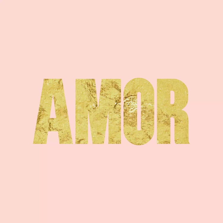 "Amor" Yellow on Pink by 5by5collective wall art