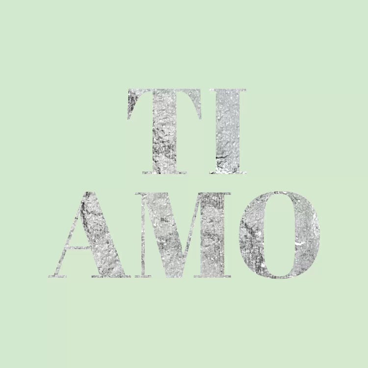 "Ti Amo" Gray on Green