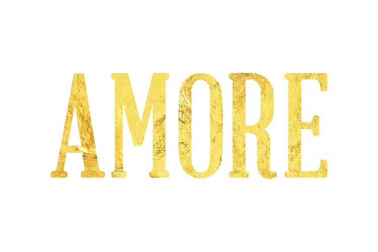 "Amore" Yellow on White