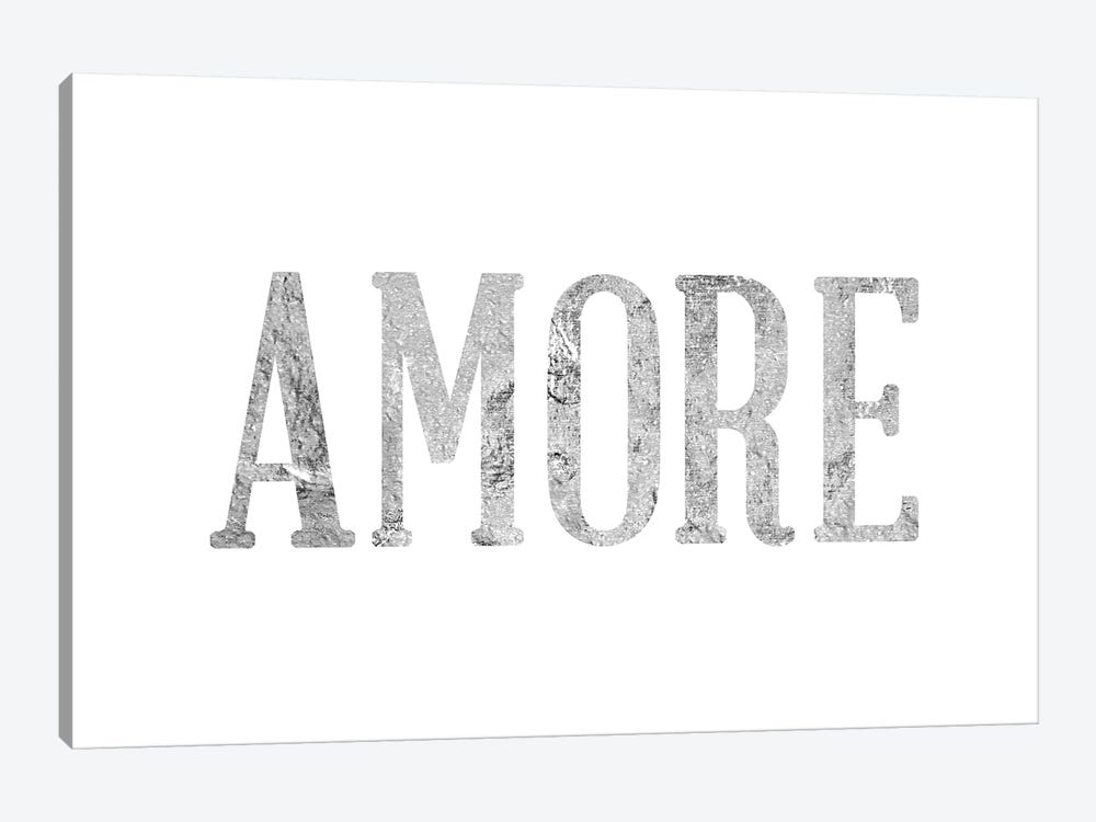 "Amore" Gray on White by 5by5collective 1-piece Art Print