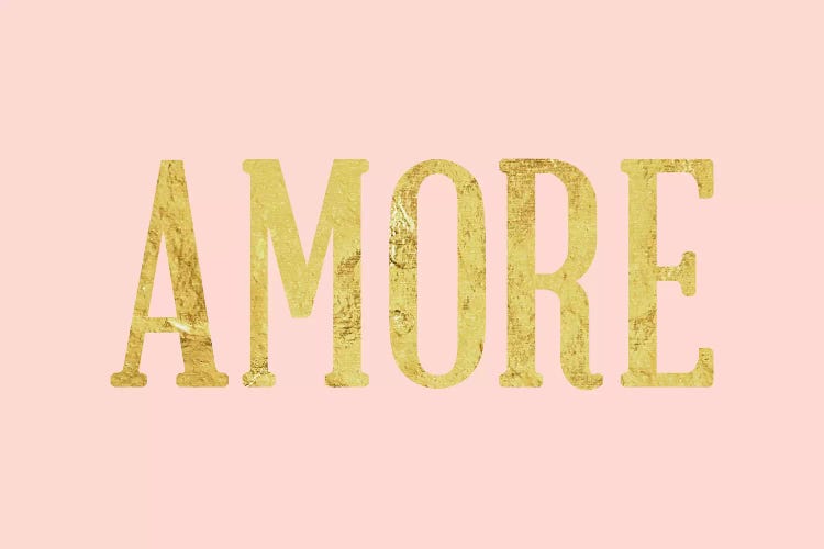 "Amore" Yellow on Pink by 5by5collective wall art