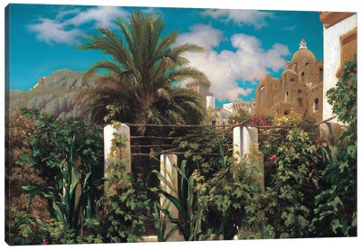 A Garden In Capri Canvas Art Print - Frederick Leighton