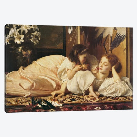Mother And Child Canvas Print #LTN4} by Frederic Leighton Canvas Artwork