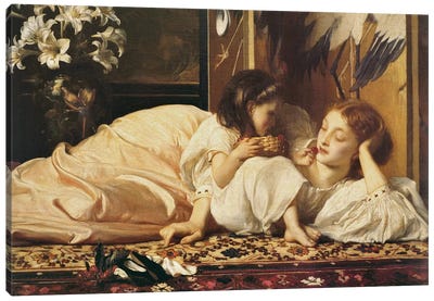 Mother And Child Canvas Art Print - Frederick Leighton