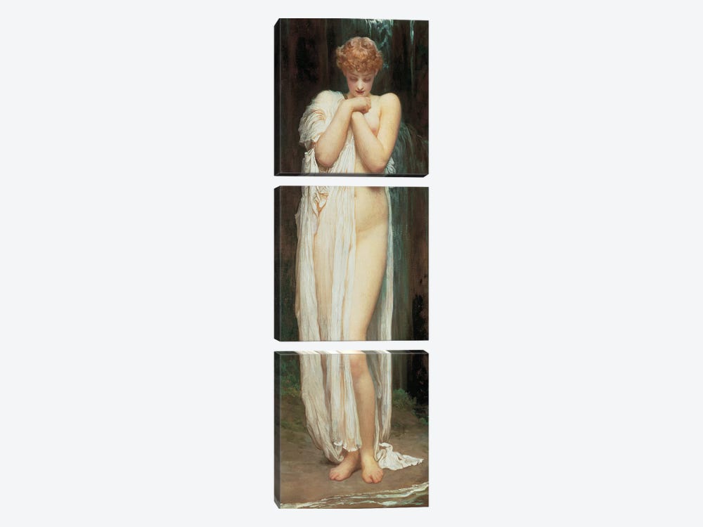 Crenaia, The Nymph Of The Dargle by Frederic Leighton 3-piece Canvas Art Print