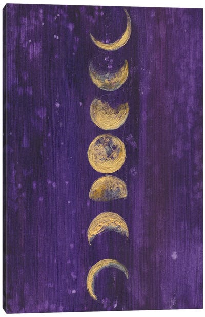 Moon Phases Canvas Art Print - Indigo Art