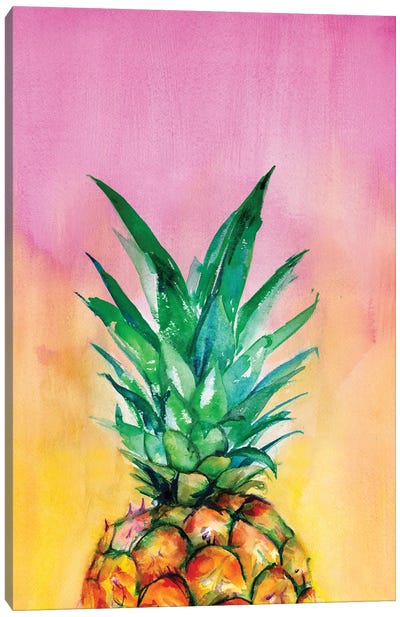 Ombre Pineapple Canvas Art Print - Pineapple Art