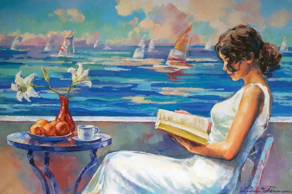 Lilies: Orange And Blue by Larissa Abtova