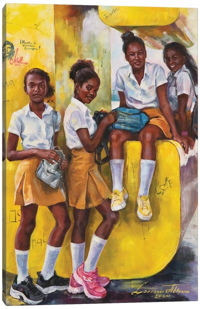 Santiago School Girls Canvas Art Print - Larissa Abtova