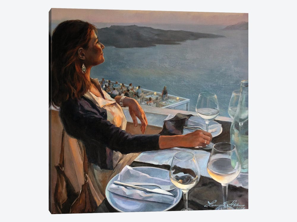 Santorini by Larissa Abtova 1-piece Canvas Art Print