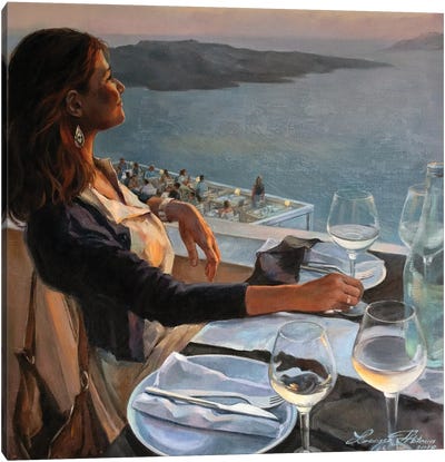 Santorini Canvas Art Print - Larissa Abtova