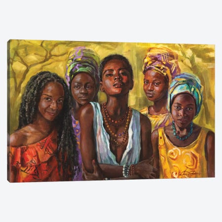 Yellow Africa Canvas Print #LTV15} by Larissa Abtova Canvas Artwork