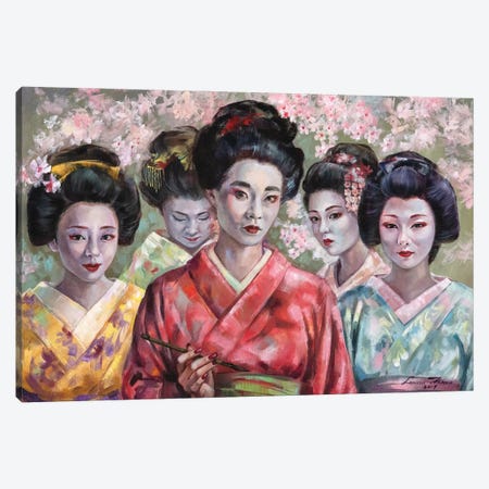 Geisha's Canvas Print #LTV3} by Larissa Abtova Canvas Wall Art