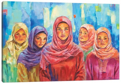 Girls Of Chefchaouen Canvas Art Print - Larissa Abtova