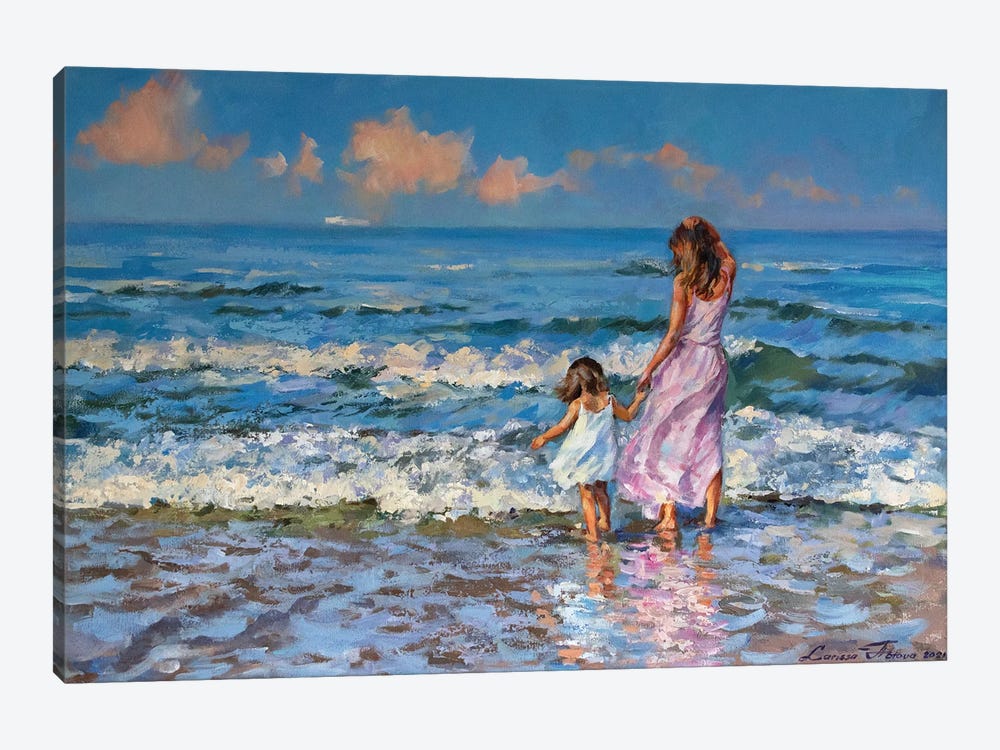 Happy Day At The Beach III by Larissa Abtova 1-piece Canvas Print