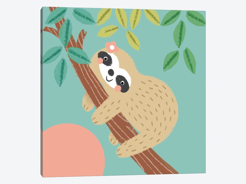 Jungle Sloth II by Louise Anglicas 1-piece Canvas Art