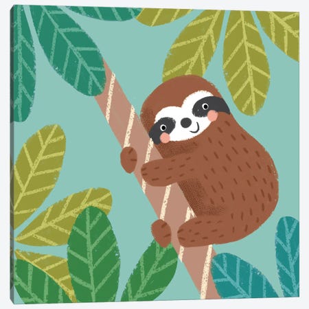 Jungle Sloth III Canvas Print #LUA3} by Louise Anglicas Canvas Print