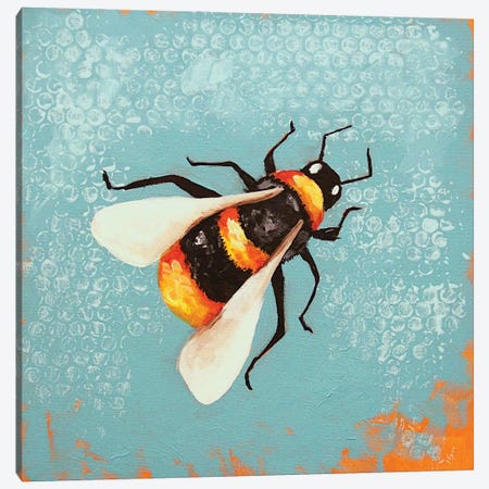 Bee Painting Canvas Print #LUC12} by Lucia Stewart Art Print