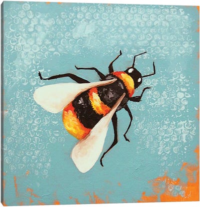 Bee Painting Canvas Art Print