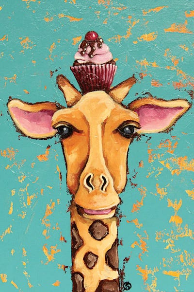 Lucia Stewart: Giraffe With Cherry on Top by Lucia Stewart