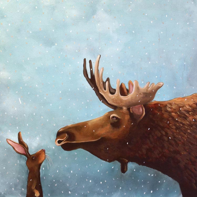 Moose and Rabbit by Lucia Stewart wall art