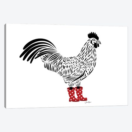 Chicken In Boots Canvas Print #LUL107} by LouLouArtStudio Canvas Artwork