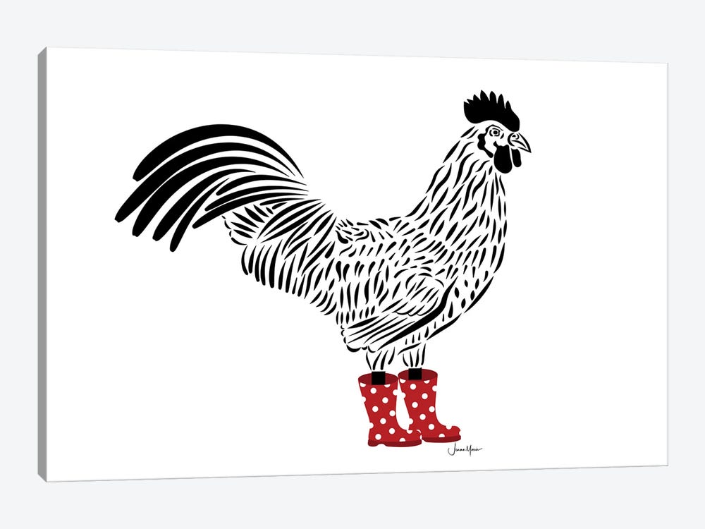 Chicken In Boots by LouLouArtStudio 1-piece Canvas Artwork