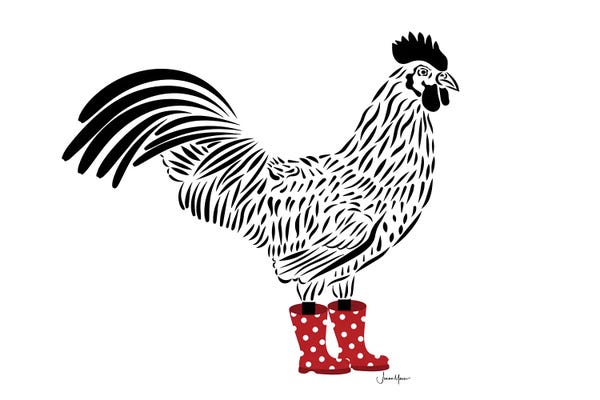Chickens & Roosters: Chicken In Boots by LouLouArtStudio