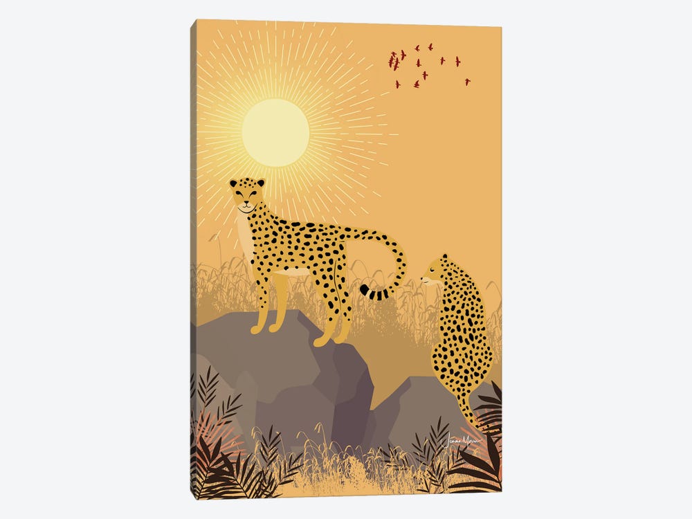 Cheetah Safari by LouLouArtStudio 1-piece Canvas Art Print