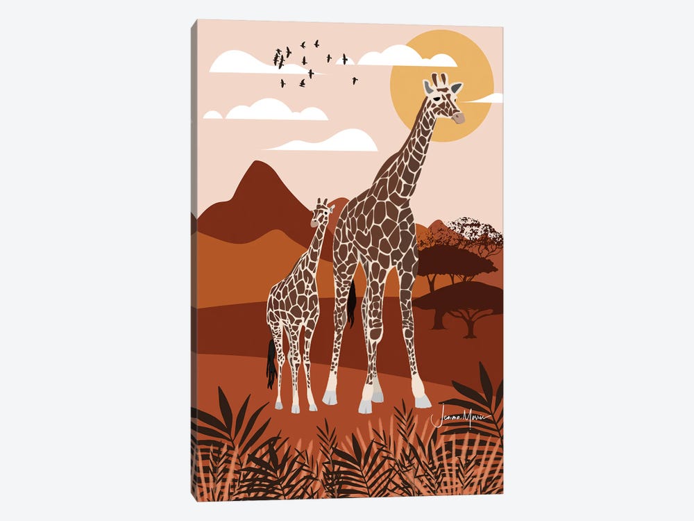 Giraffe Safari by LouLouArtStudio 1-piece Canvas Artwork