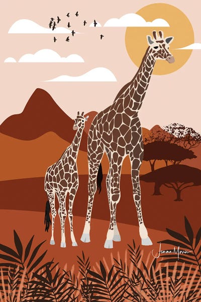 LouLouArtStudio: Giraffe Safari by LouLouArtStudio