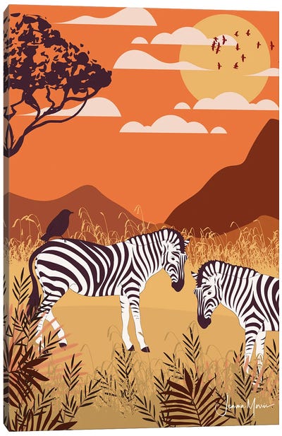 Zebra Safari Canvas Art Print - LouLouArtStudio