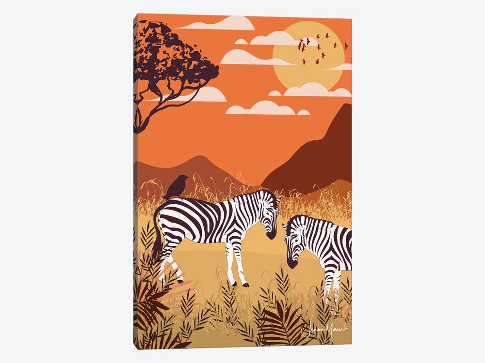 Zebra Safari by LouLouArtStudio 1-piece Canvas Print